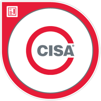 Certified Information Systems Auditor® (CISA) badge image. Issued by ISACA